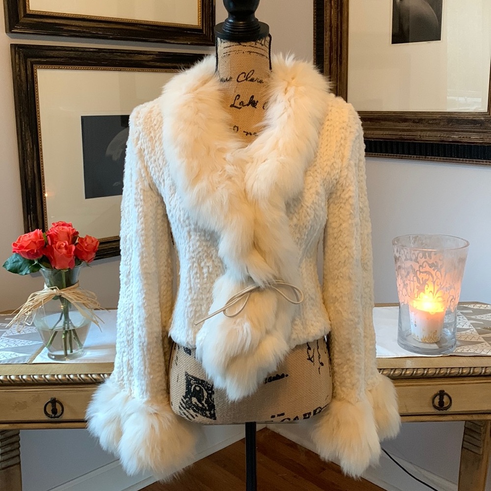 RIZAL NEIMAN MARCUS REAL FOX FUR Rabbit Jacket S